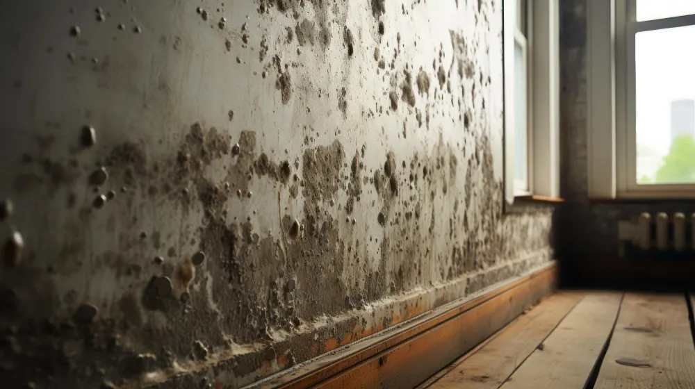 Awaab's Law - Stricter Measures Against Rogue Landlords for Safer Homes Featured Image - Mould is growing on the inside of a wall that has fallen into disrepair.