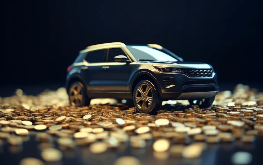 Barings Law Motor Finance Compensation - Can I Claim? Featured Image. Image shows a vehicle on top of coins
