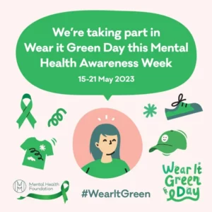 Barings Law announcement that the firm is taking part in ' Wear It Green Day' to raise awareness for mental health.