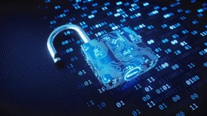 Capita Data Breach featured image. Open padlock on top of computer coding.