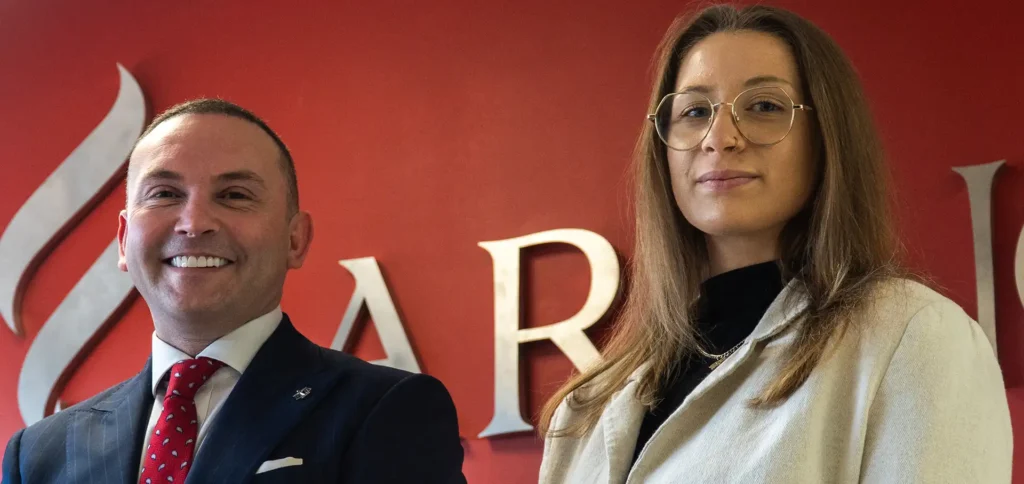 Craig Cooper and new trainee solicitor Maria Rezanova